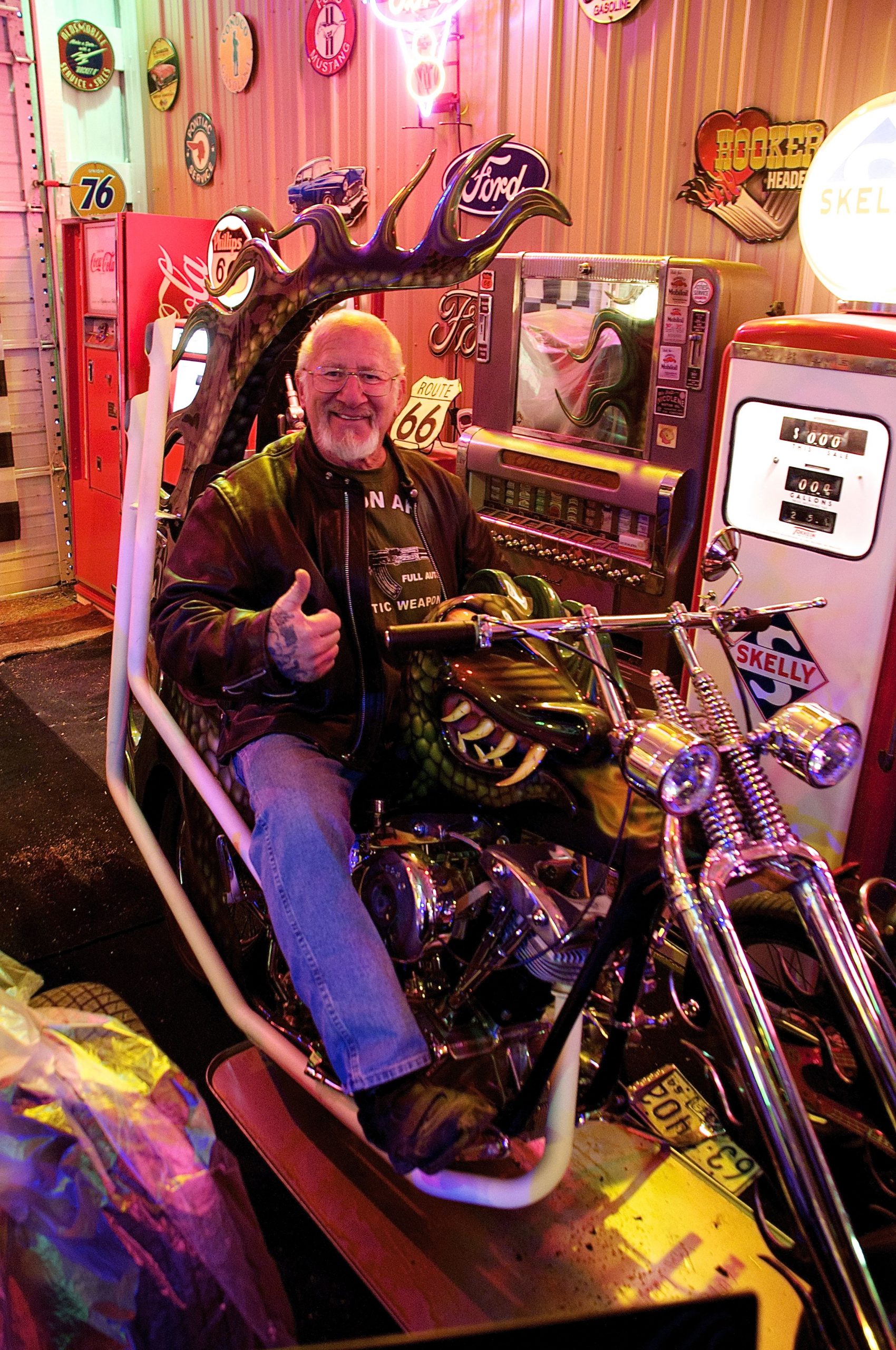 Mel on his original 1967 Dragonman motorcycle