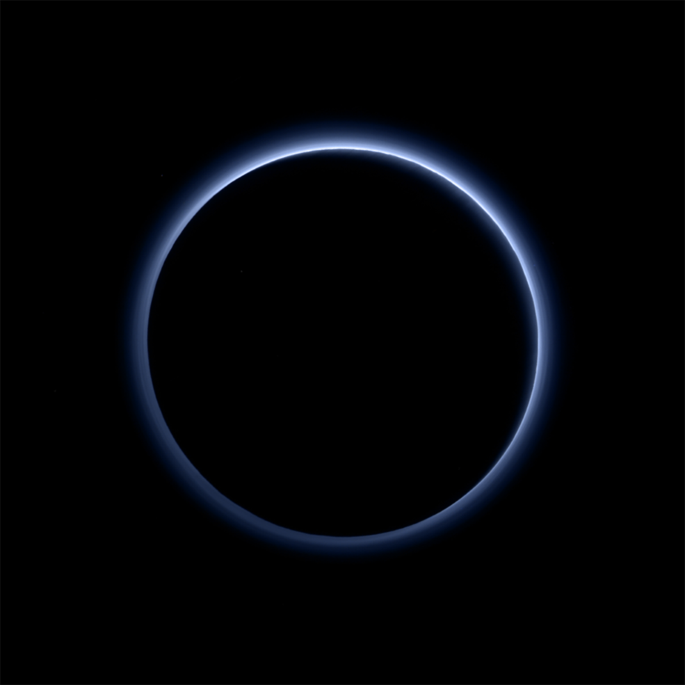 Blue skies / hazy layers of Pluto's atmosphere