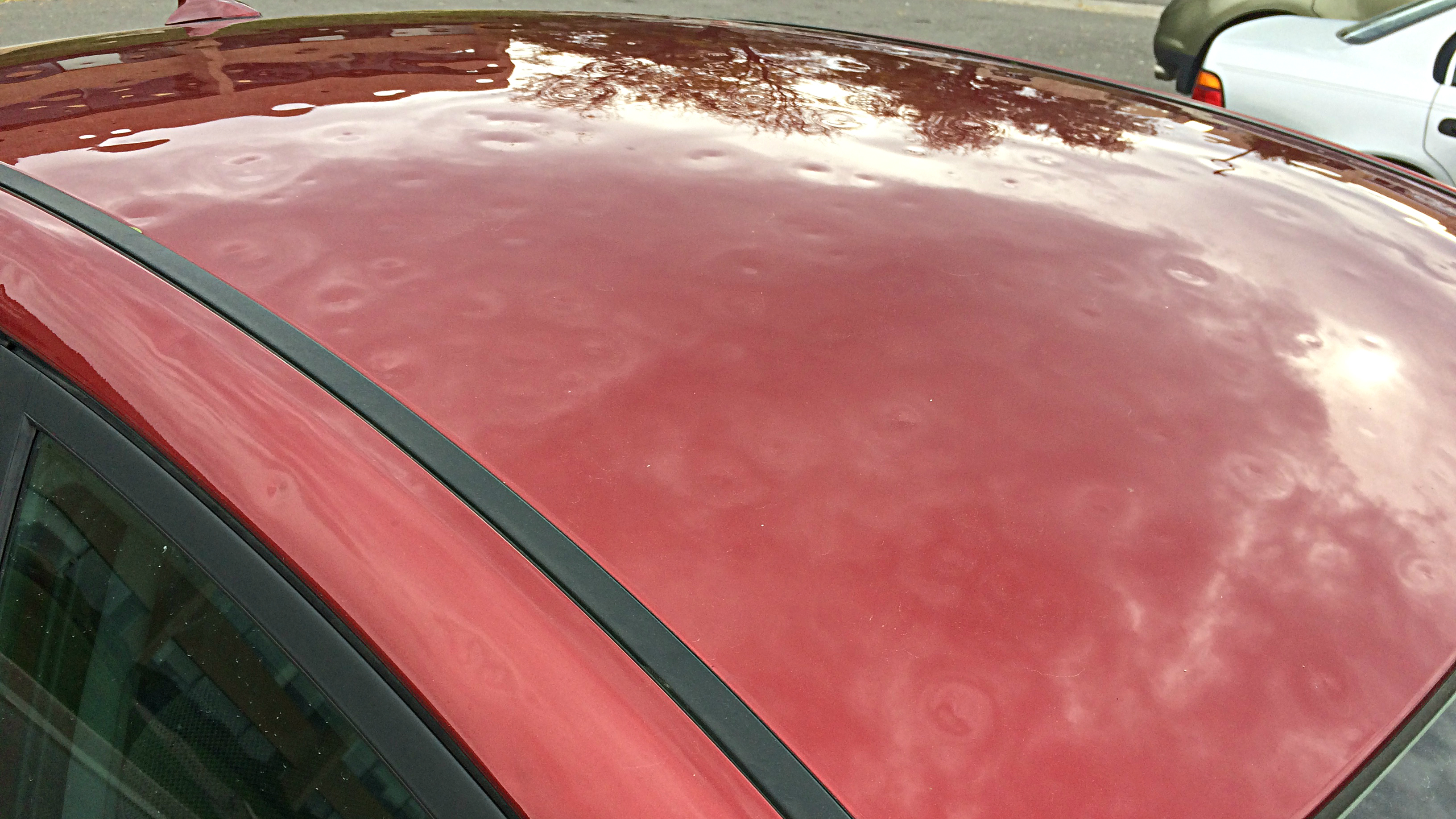 Photo: Hail damages car