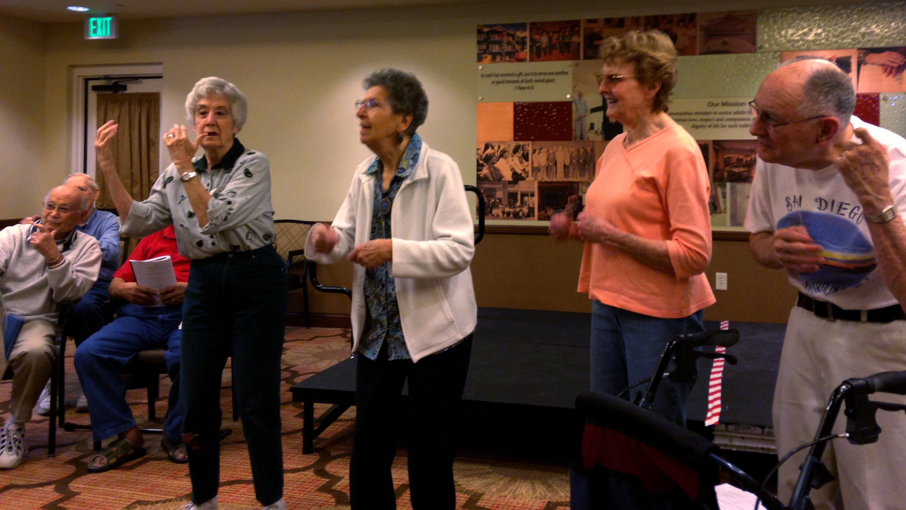 &lt;p&gt;Seniors in the theater group at Clermont Park retirement community rehearse the “Music Man.”&lt;/p&gt;