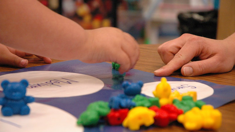 Photo: Pre-K (hands playing on board)