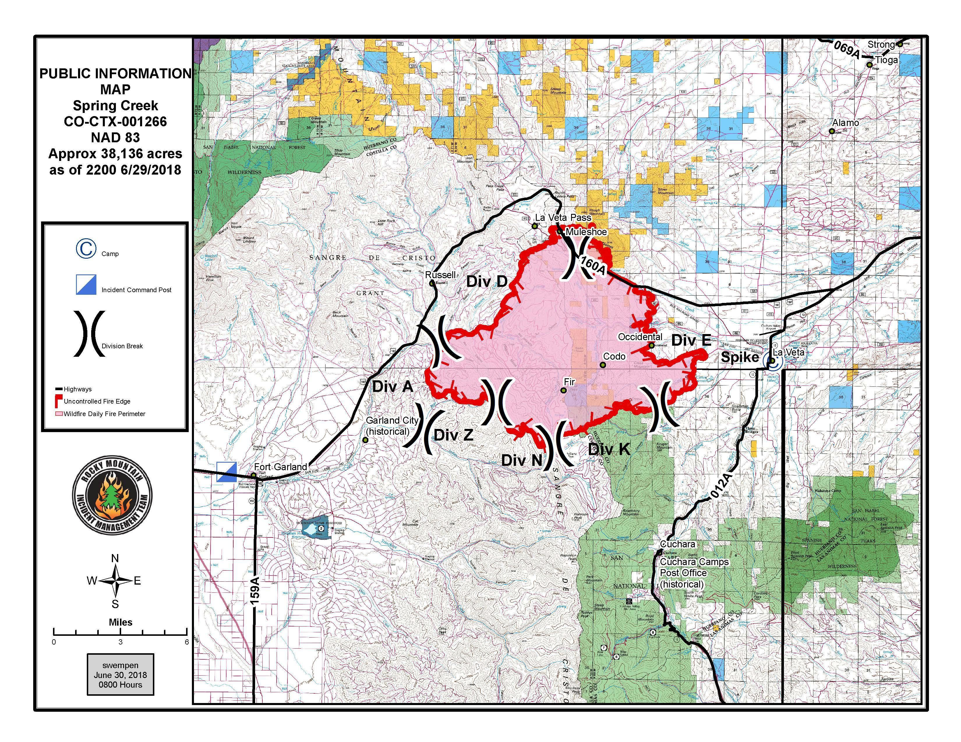 Map: Spring Fire 1 | June 30, 2018 - Courtesy