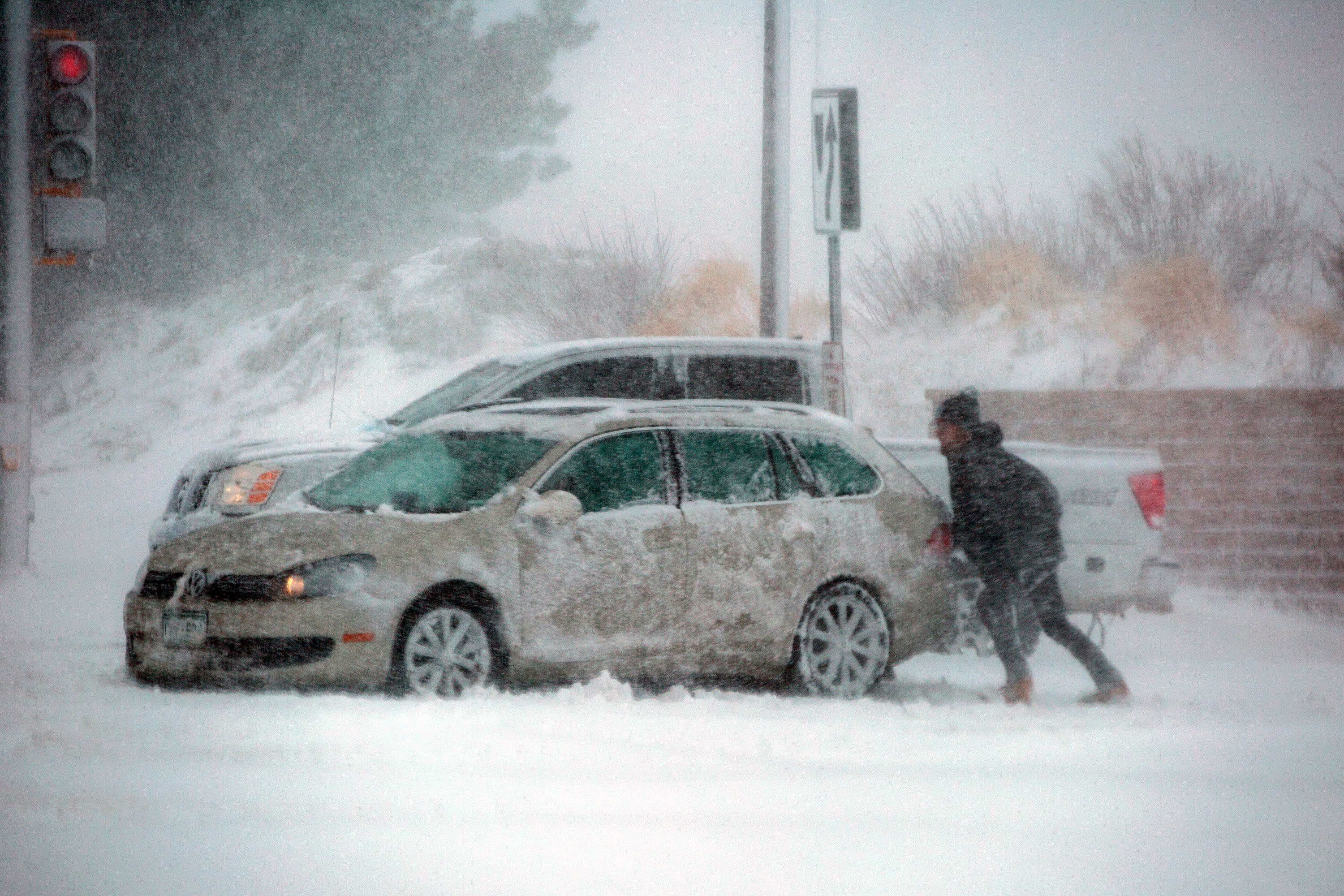 Photo: Bomb Cyclone 12 | Car Stuck In Intersection