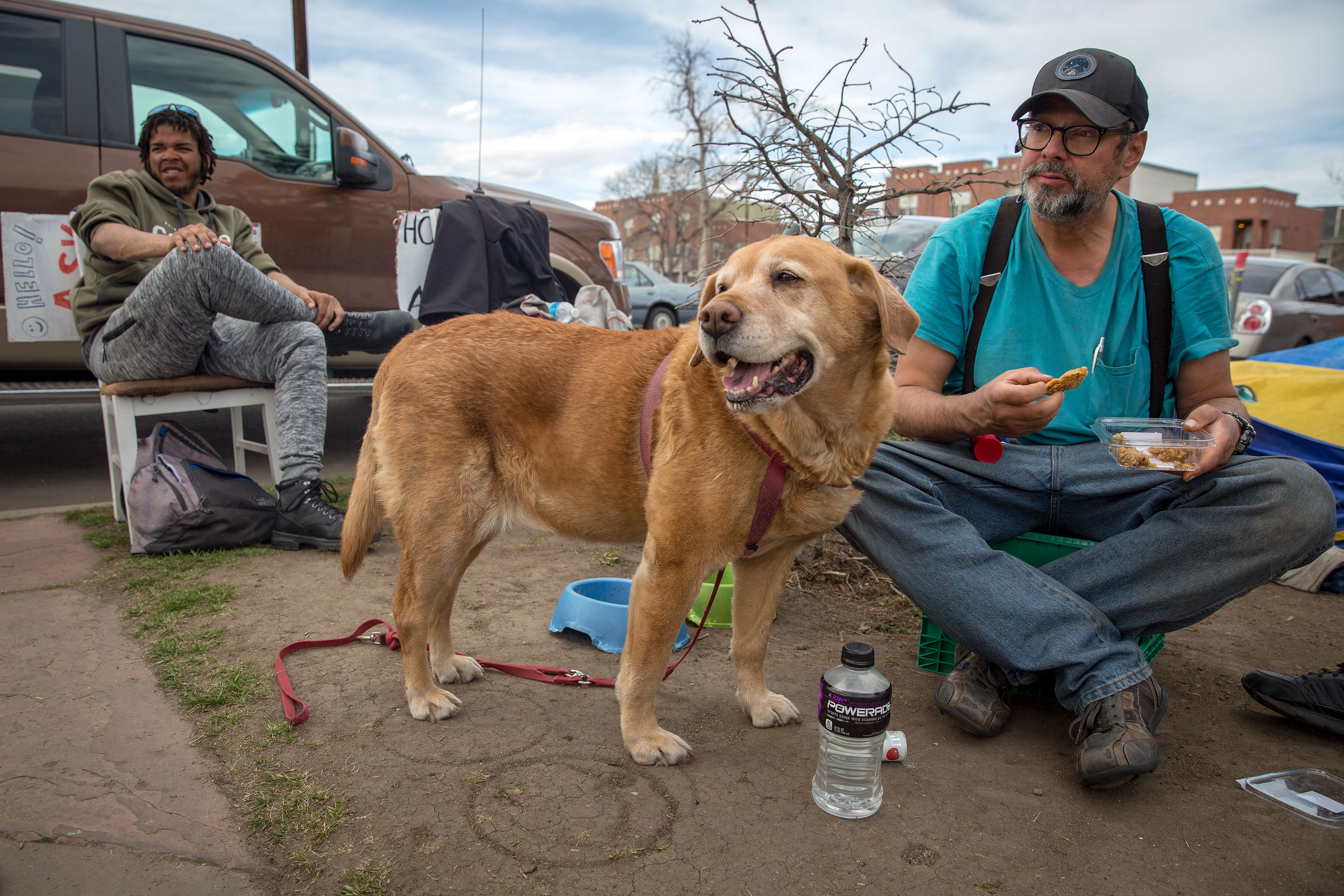 Photo: Denver Homeless Camp Dog 20190405