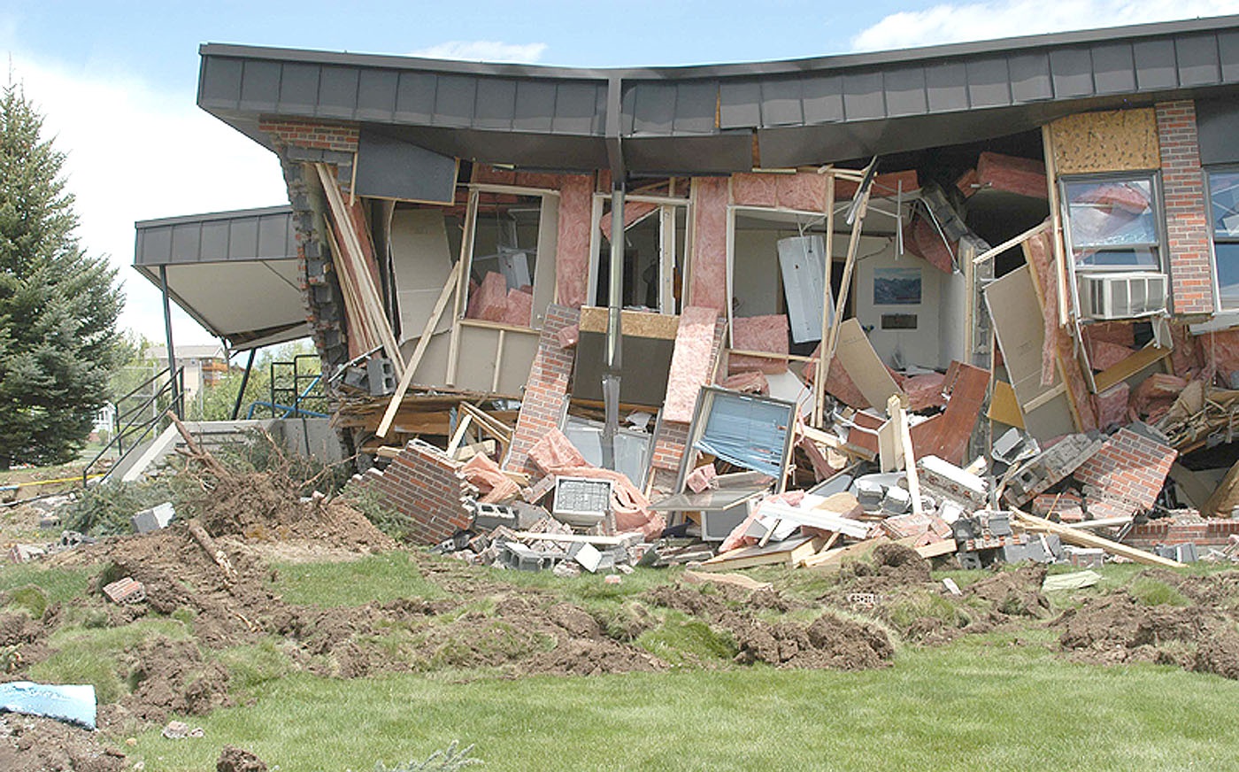 Photo: Granby Town Hall Damaged by Killdozer