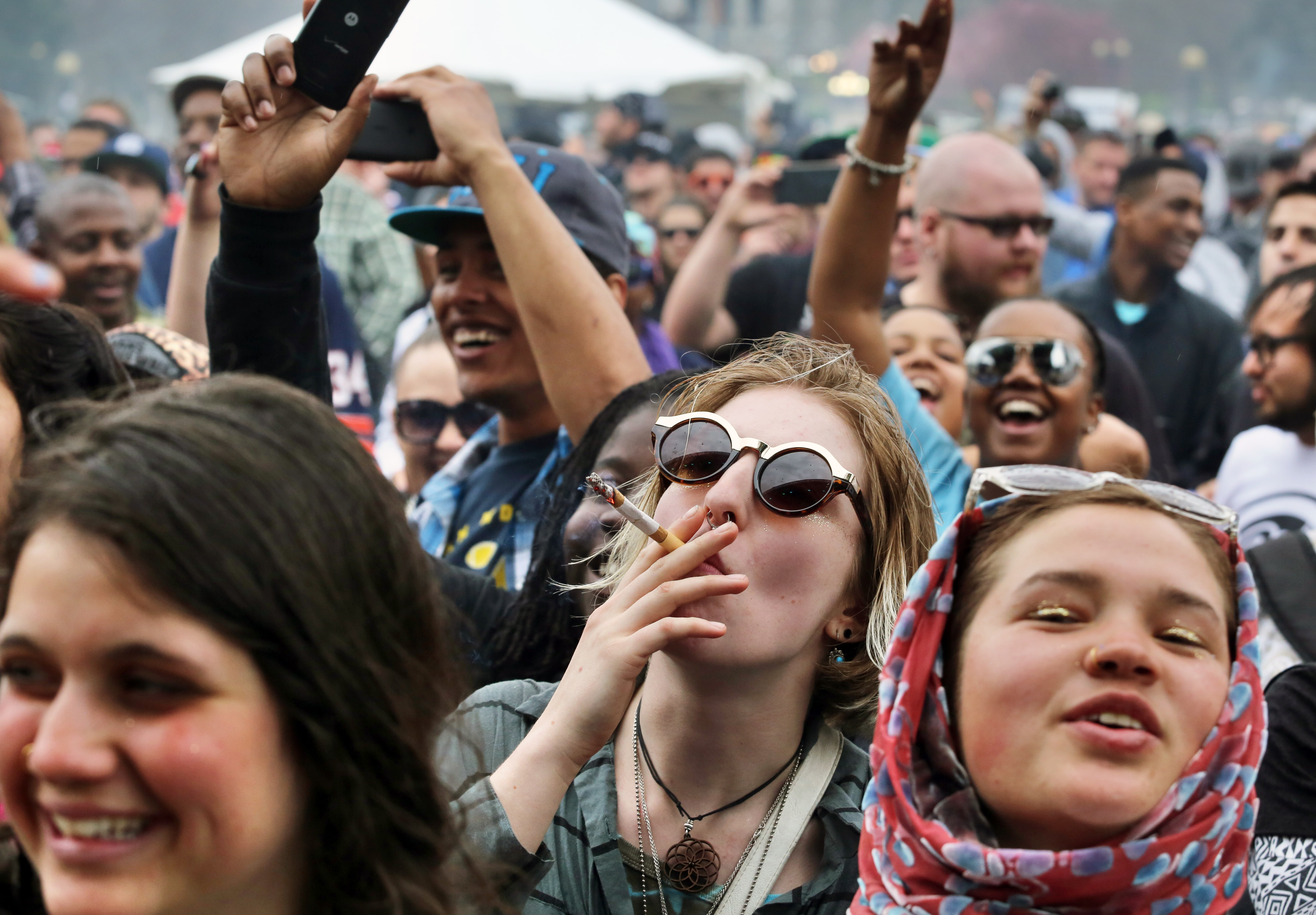 Photo: Smoking marijuana in public (AP Photo)