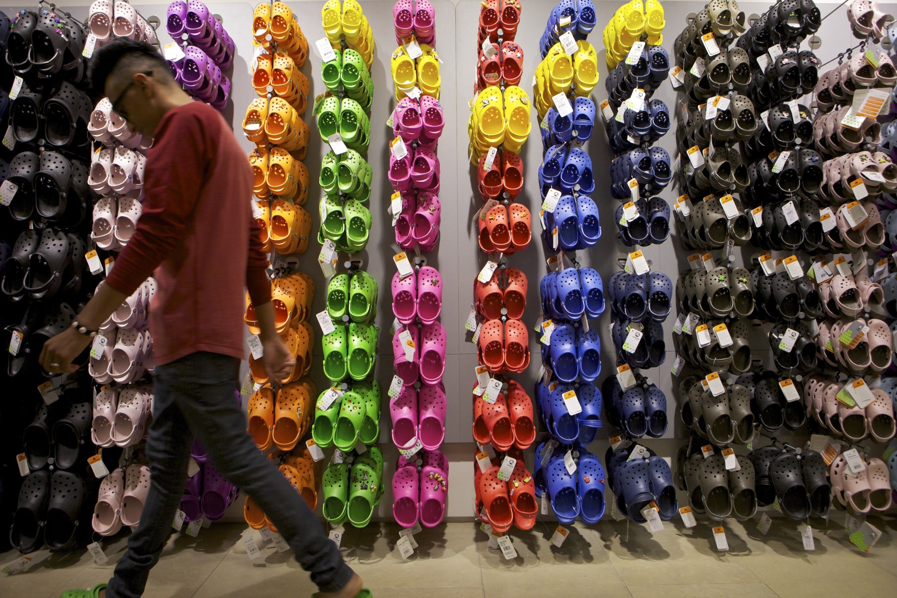 Photo: Crocs shoes in LA (AP Photo)