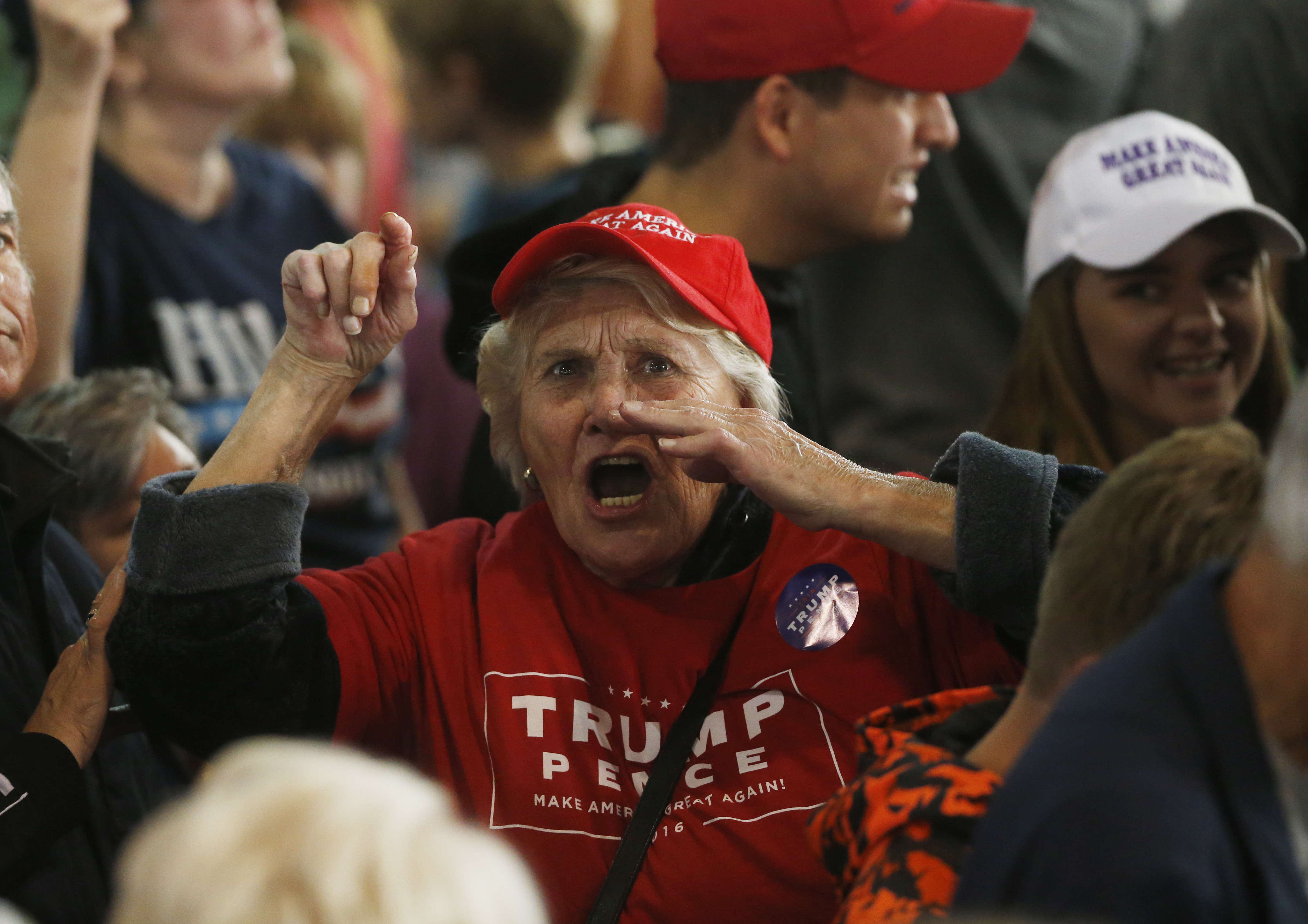 Photo: Trump Supporters Yells At News Media In Colorado Springs (AP)