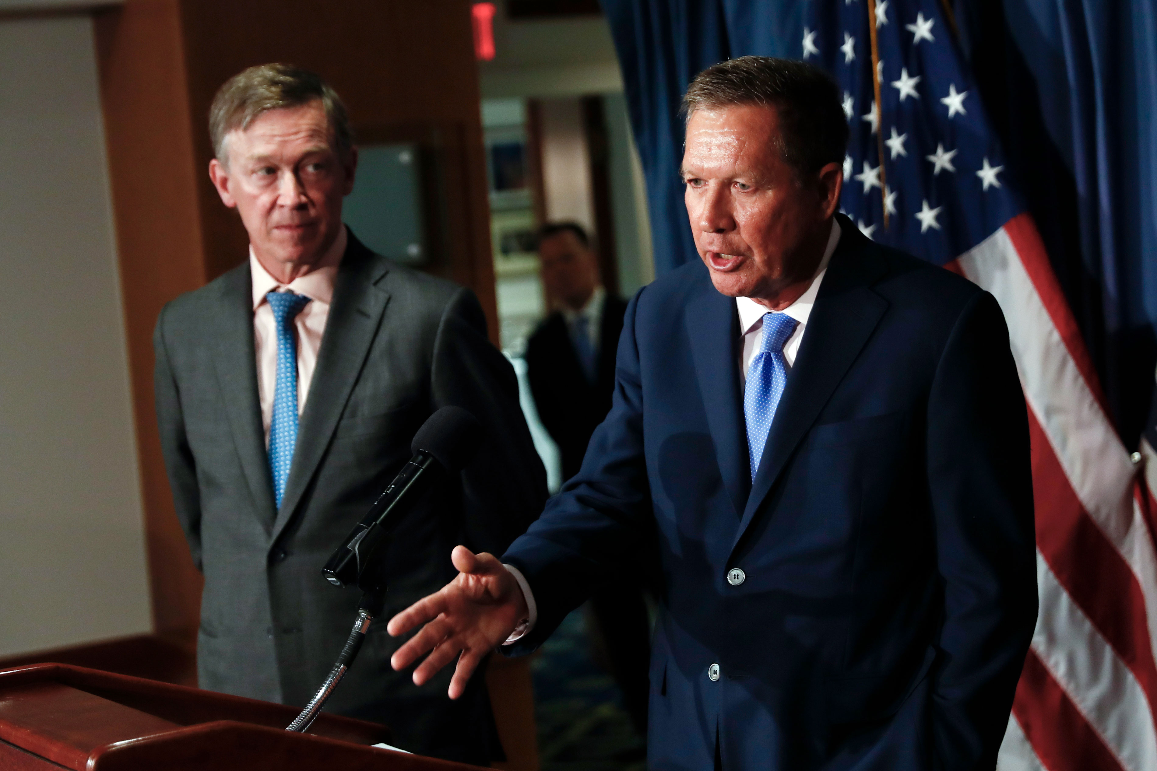 Photo: Kasich Hickenlooper Health Care News Conference - AP