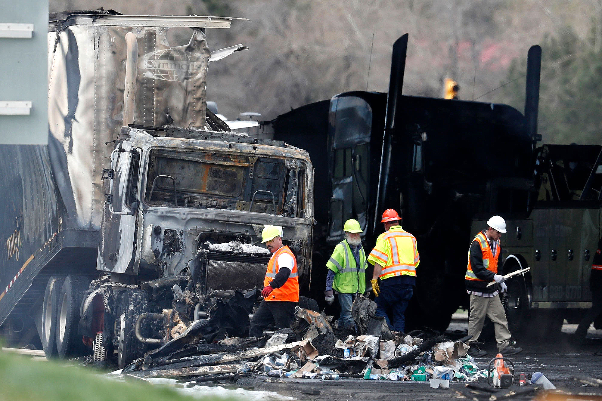 Photo: I-70 Truck Wreck Aftermath 1 AP 20190429