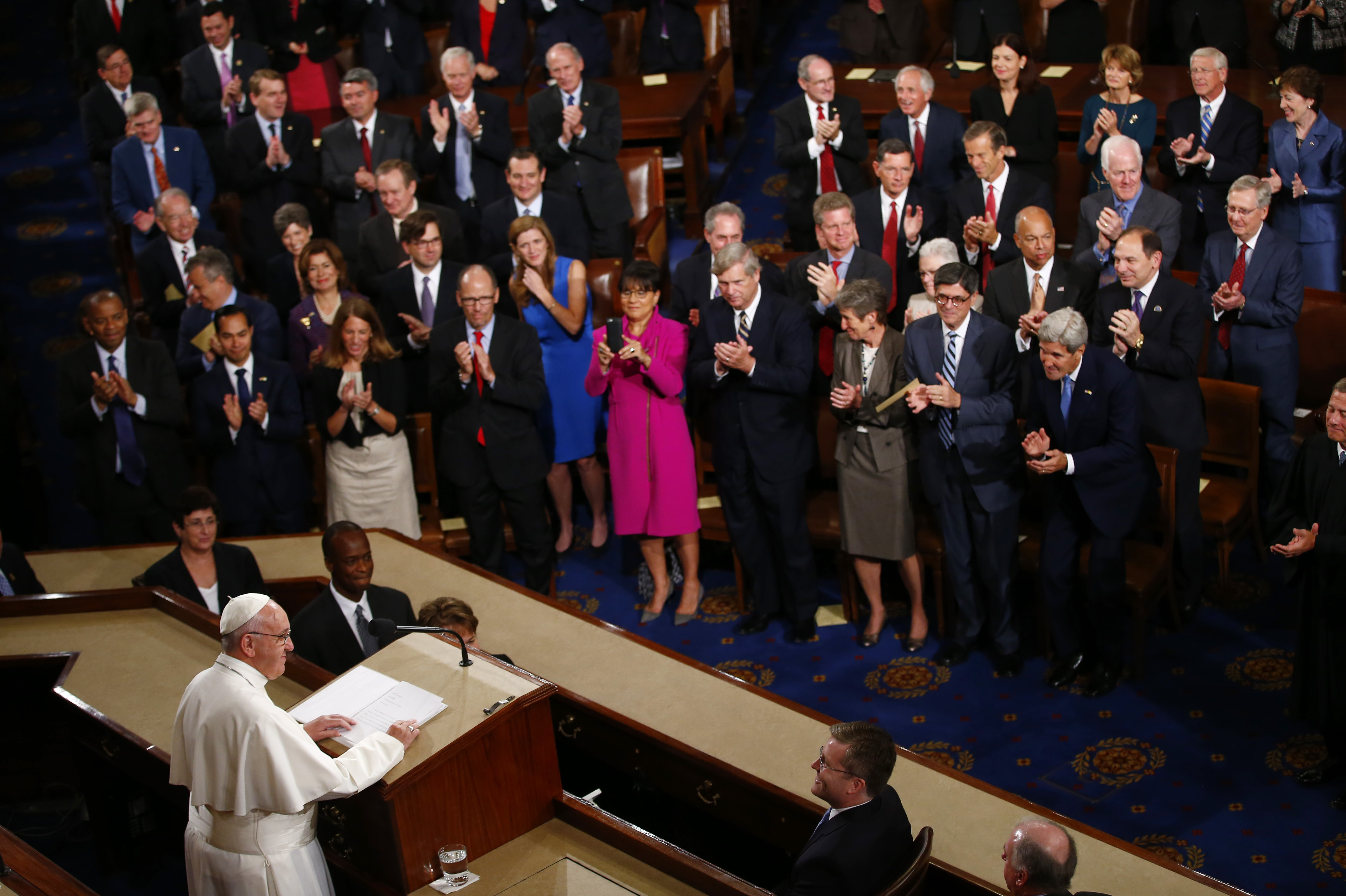 Photo: Pope Francis speaks to Congress (AP Photo)