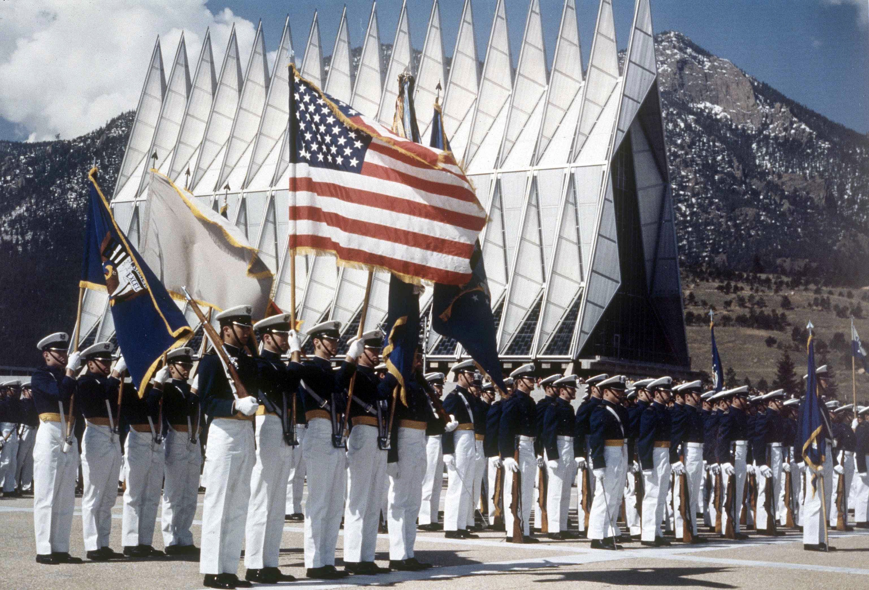 Photo: Cadets in formation at the Air Force Academy