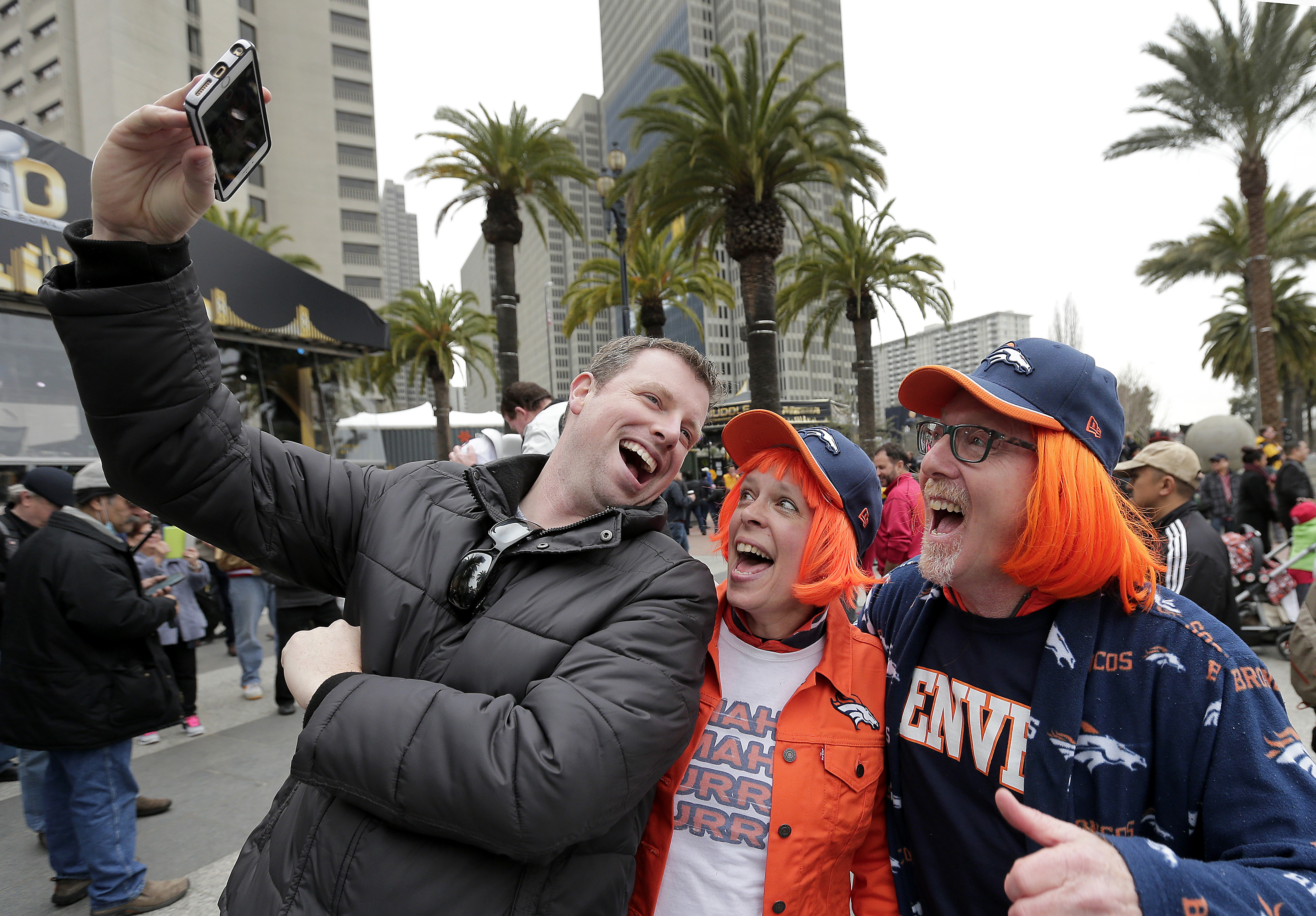 Photo: Broncos fans in California (AP Photo)