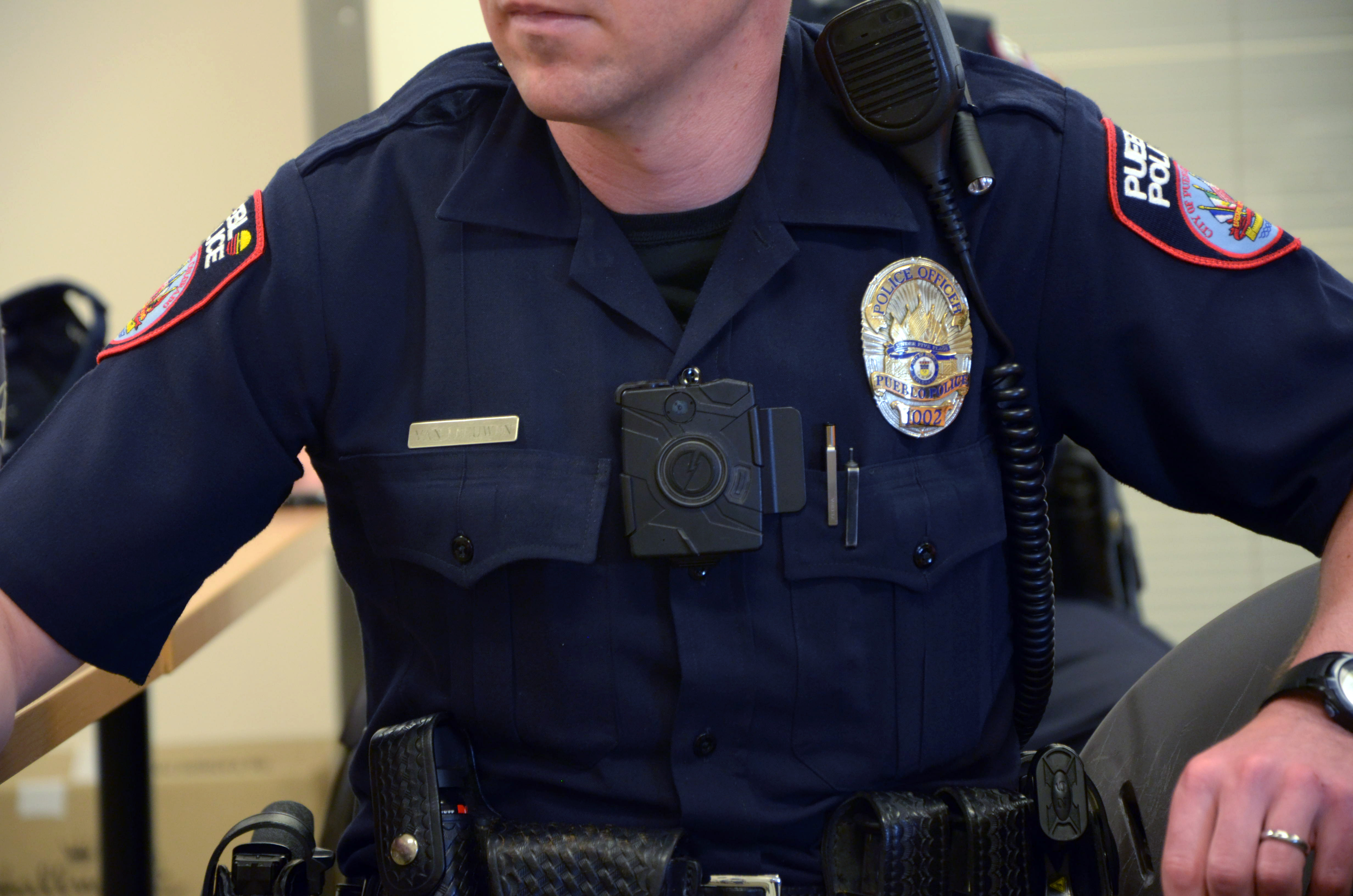 Photo: Body cameras in Pueblo officer with camera