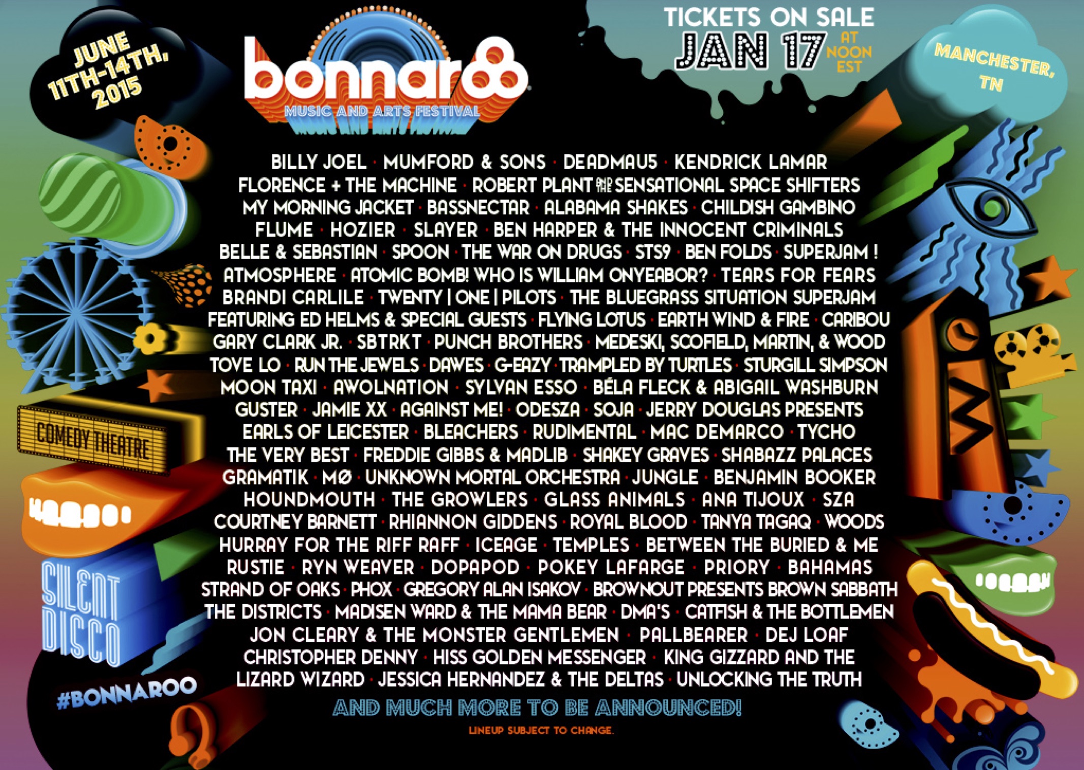 Photo: Bonnaroo 2015 lineup