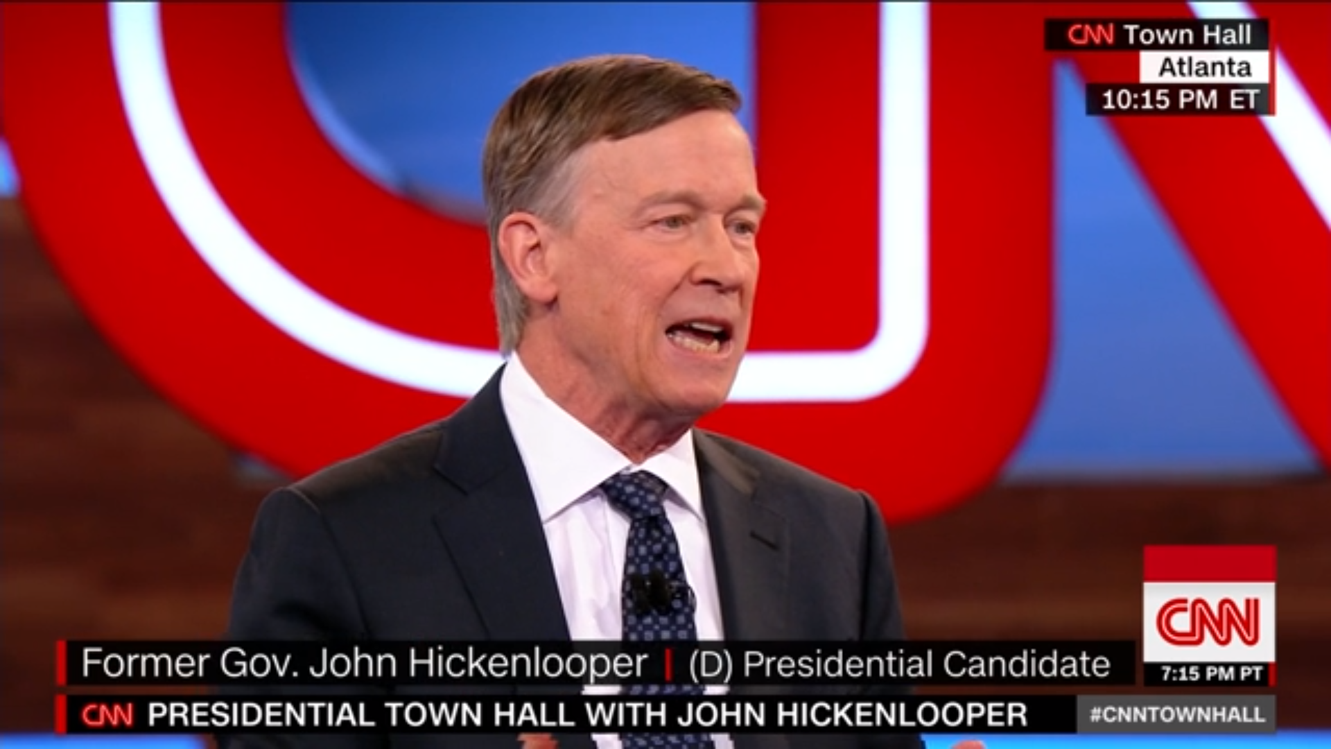 Photo: CNN town hall John Hickenlooper