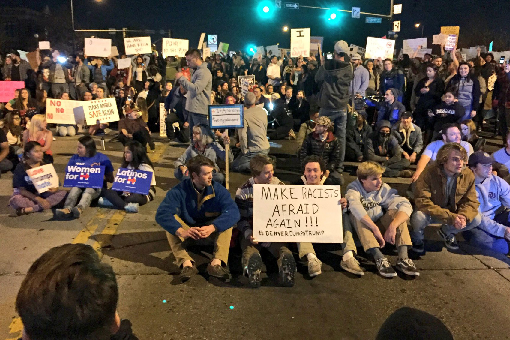 Photo: Denver Trump Protesters At Colfax-Speer Intersection