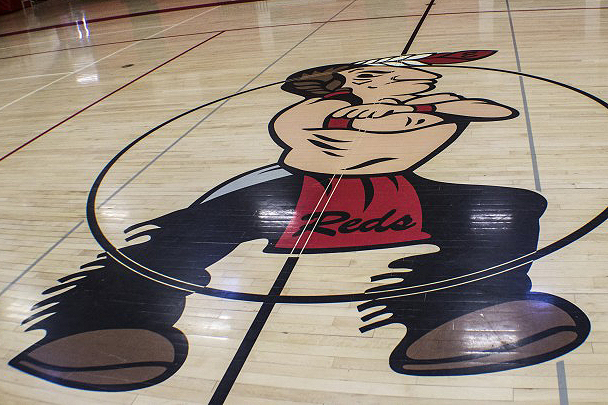 Photo: Eaton High School mascot gym floor