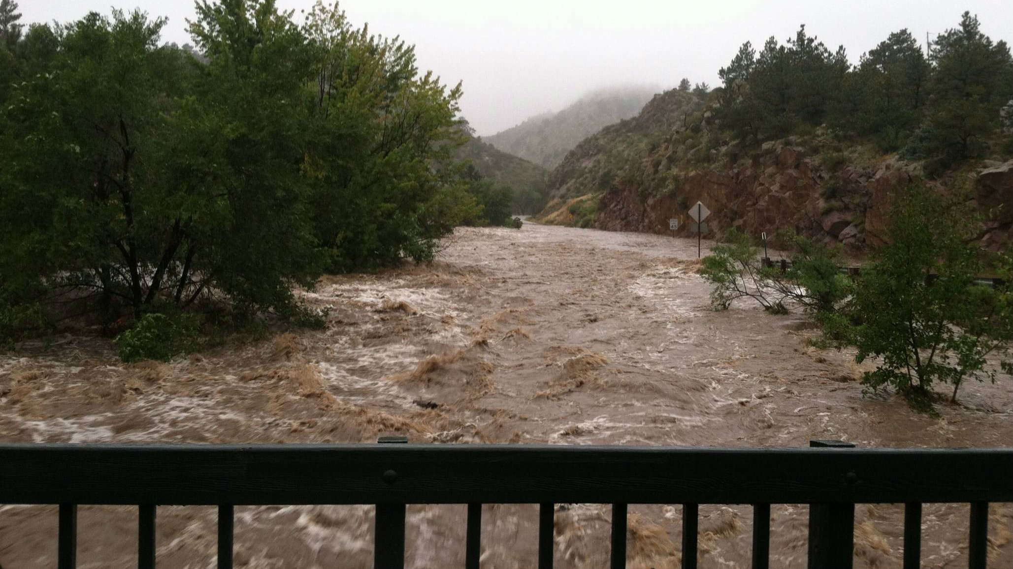 Photo: muddy water in Lyons flood