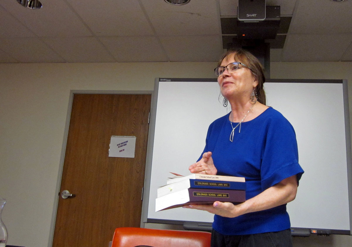 Photo: RE-1 Valley Superintendent Jan DeLay Presentation