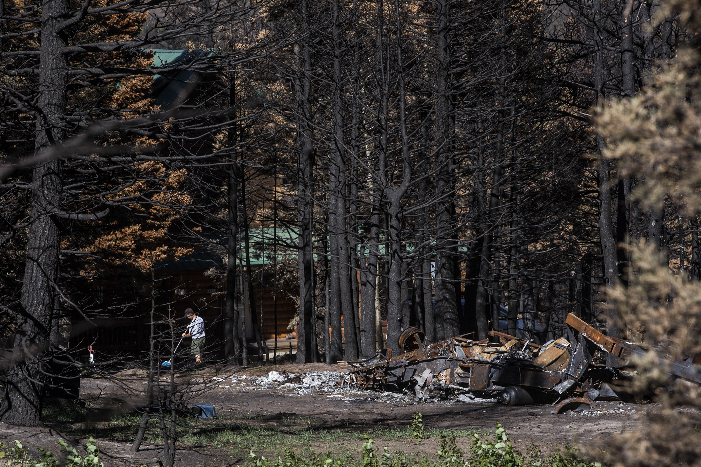 Photo: Spring Creek Fire 1 | Sweeping outside home