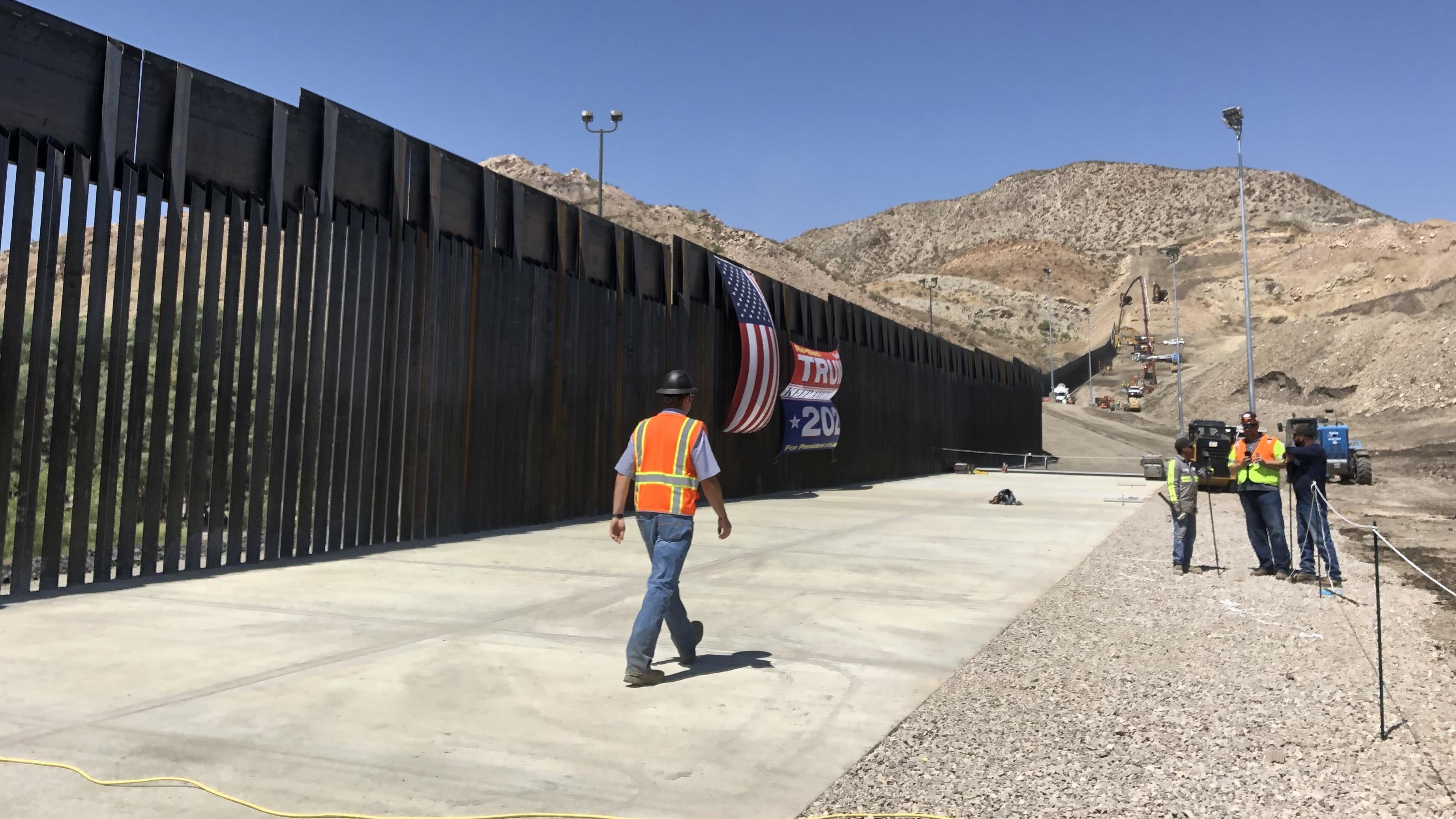 Construction is nearly complete in New Mexico on a section of border wall built with private funds, raised by a non-profit called We Build The Wall.