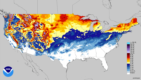 Snowfall as of January 15.