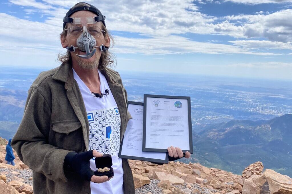 Colorado Springs man fourth person to push a peanut up Pikes