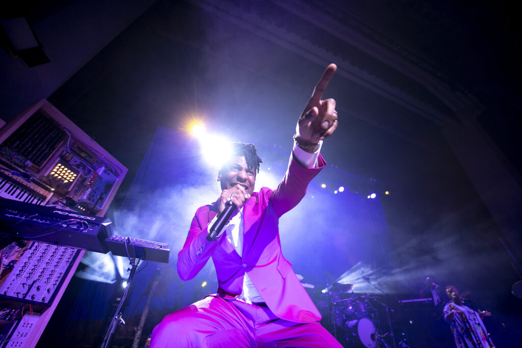 Jon Batiste plays the Paramount Theatre on Feb. 20, 2024.
