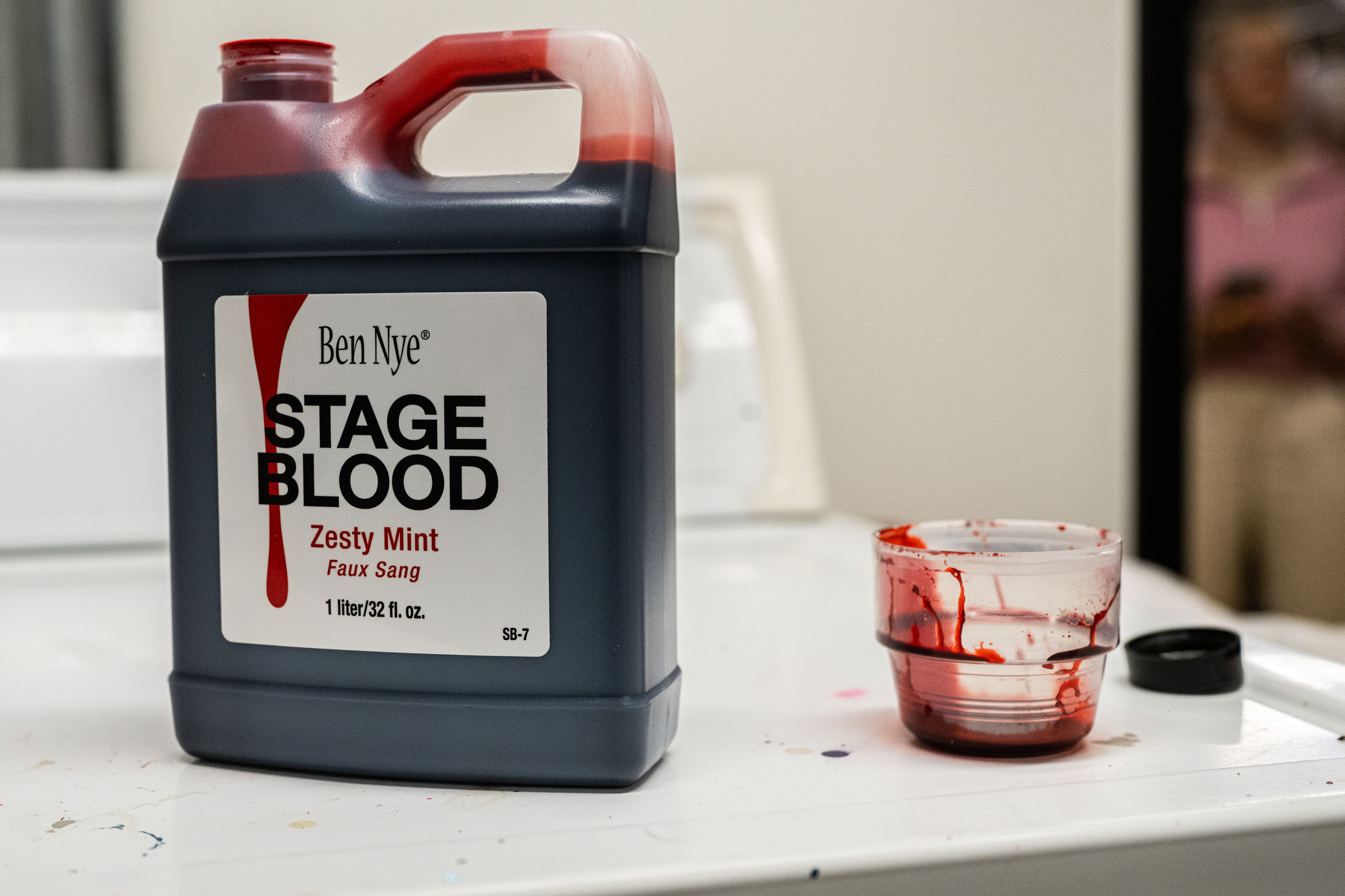 A bottle of red stage blood
