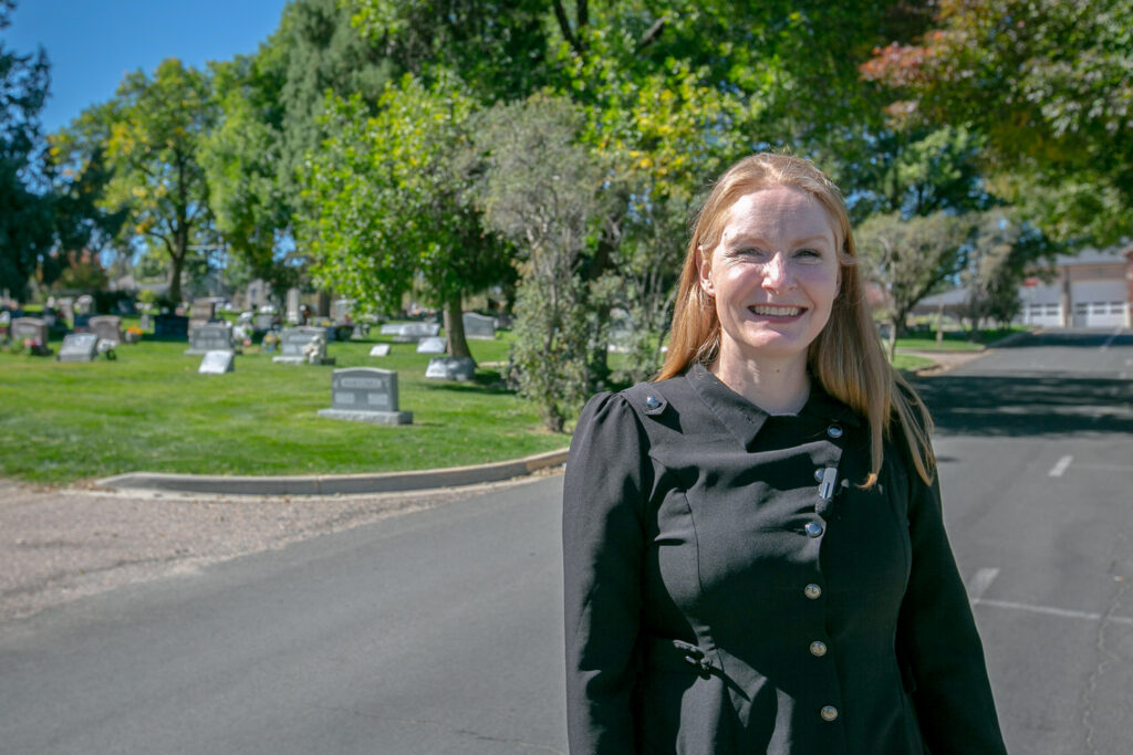 Olivia Meikle leads a historic tour of haunted spots in Lafayette.