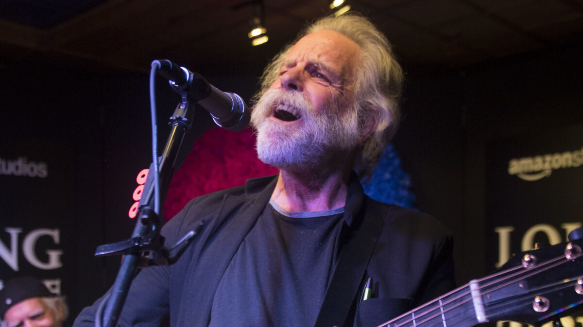 From left, Bill Kreutzmann, Bob Weir and Mickey Hart perform at the party for the film 'Long Strange Trip' during the 2017 Sundance Film Festival on Sunday, Jan. 22, 2017, in Park City, Utah.