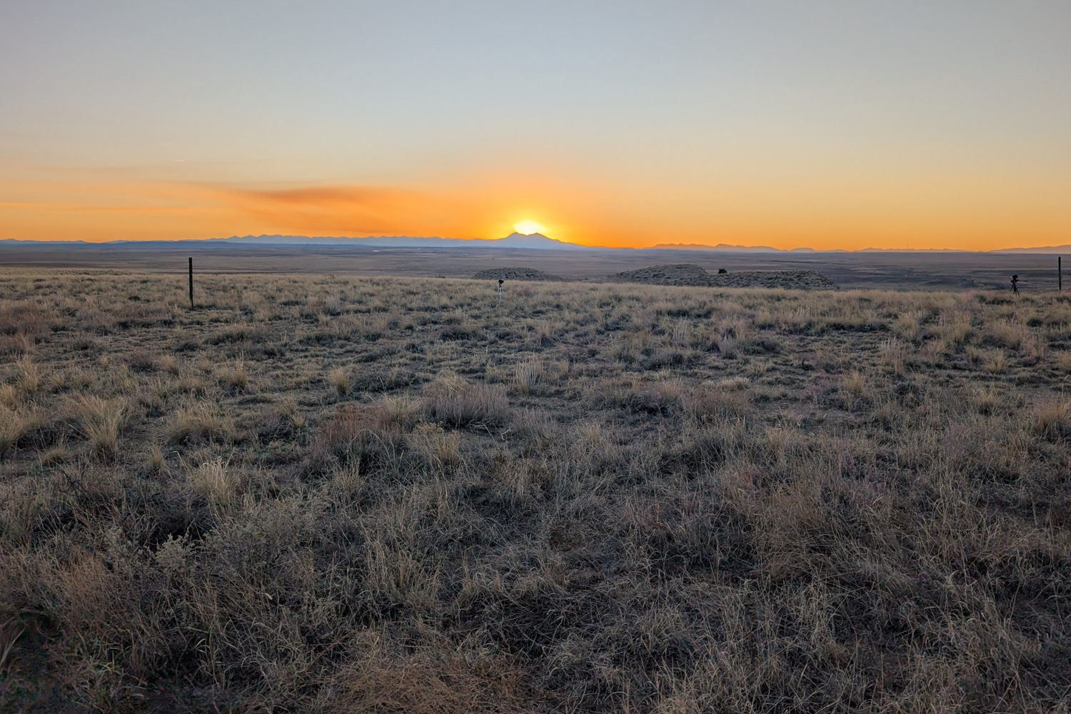 A special sunset over the Spanish Peaks in Southern Colorado marks