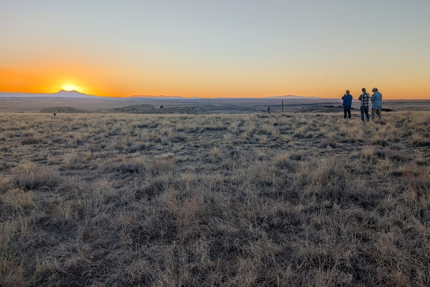 A special sunset over the Spanish Peaks in Southern Colorado marks the spring equinox