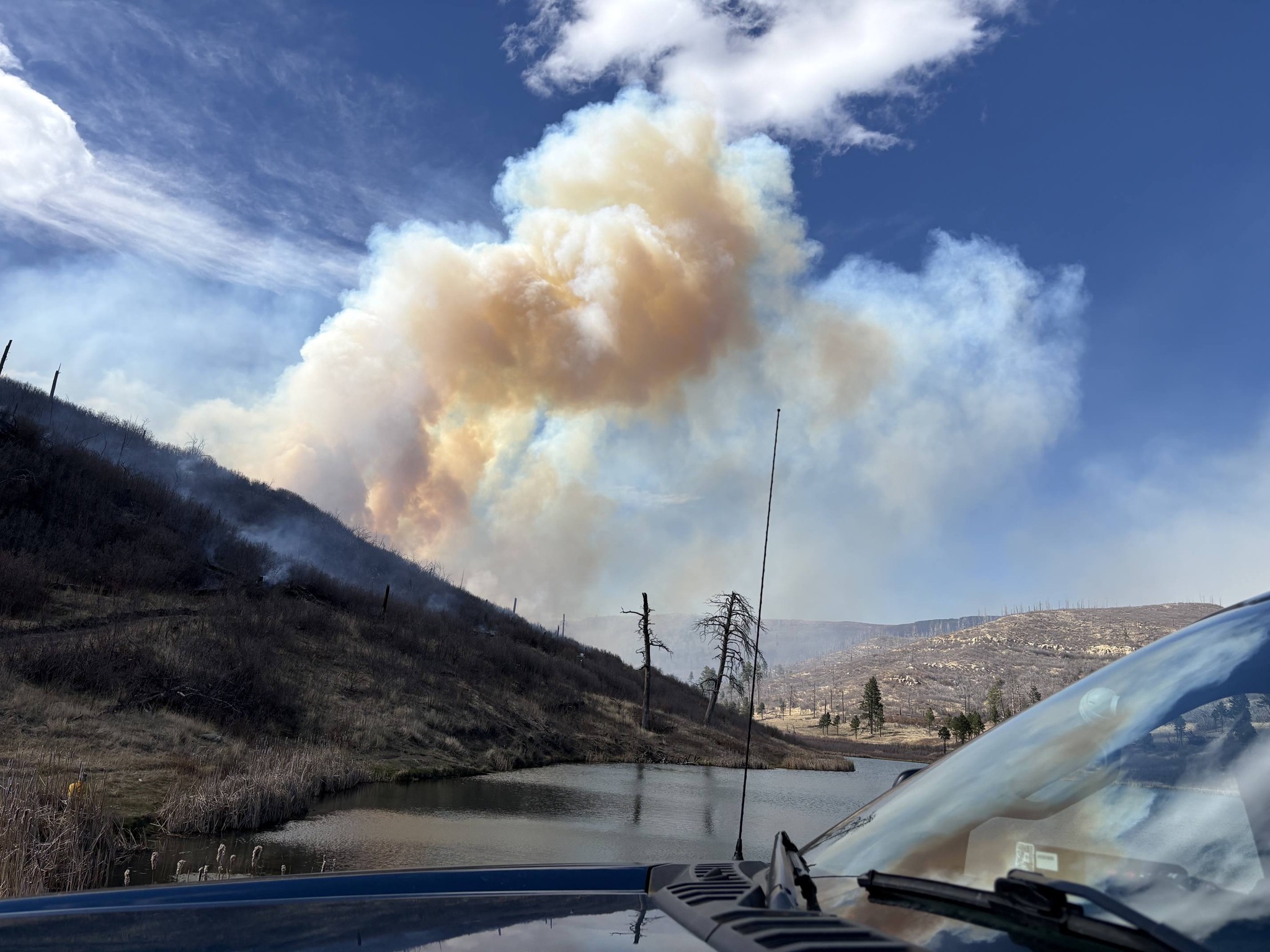 Firefighters battle blaze near Trinidad